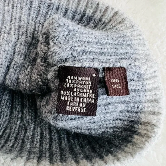 Coach Ribbed Knit Gray Beanie - Picture 7 of 8